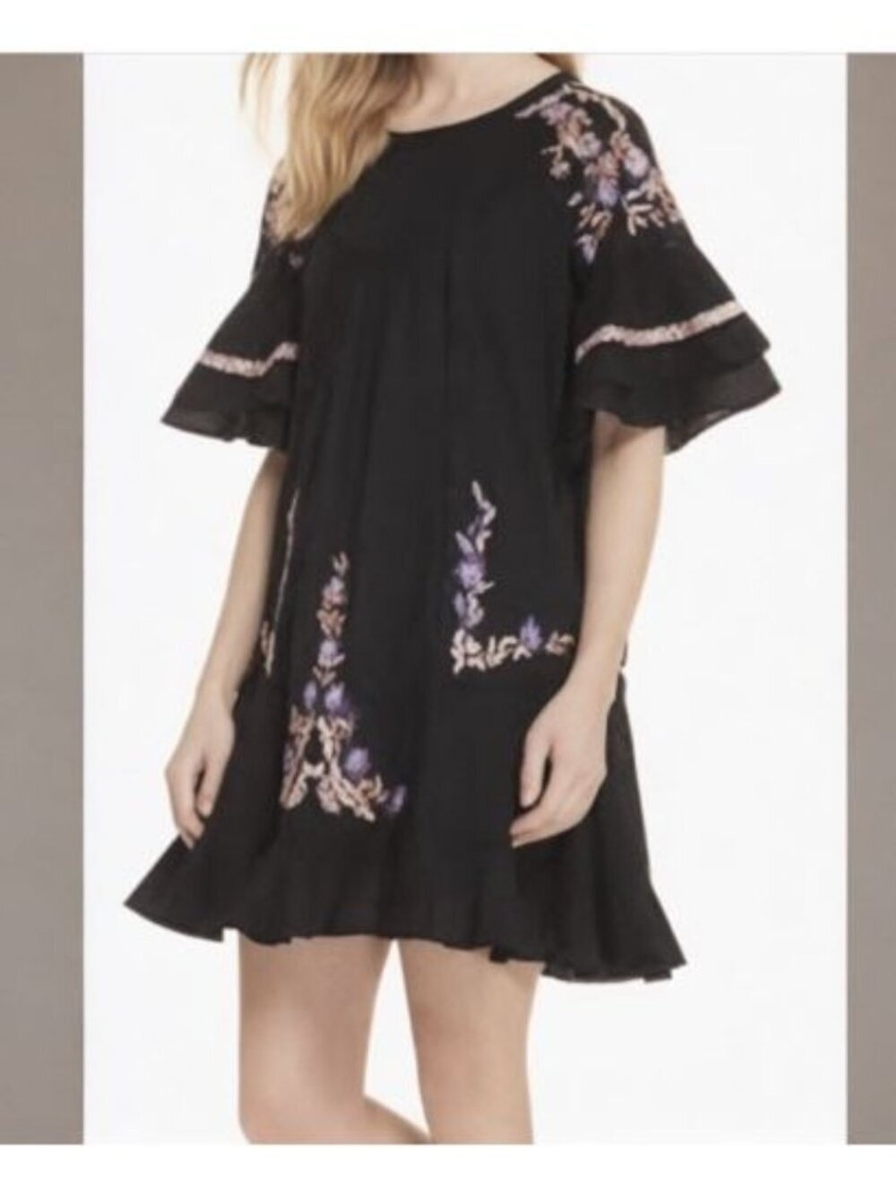 Free People oversized Pavlo embroidered A line baby doll dress sz m